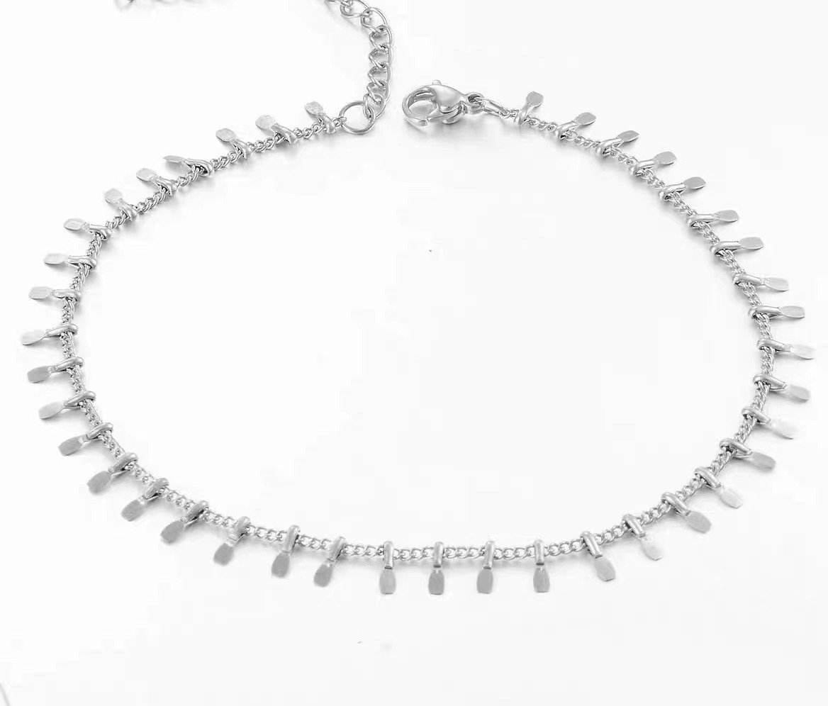 Dainty Gold Teardrop Charm Anklet Delicate Chain Ankle Bracelet